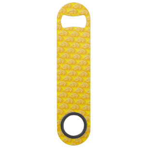 Swirls on Yellow Speed Bottle Opener for Beer