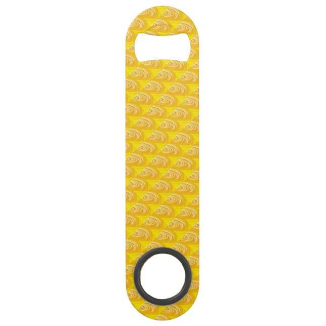 Swirls on Yellow Speed Bottle Opener for Beer (Front)
