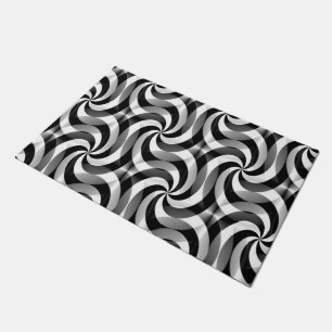 Swirls Pattern soft Black & White + your ideas Doormat