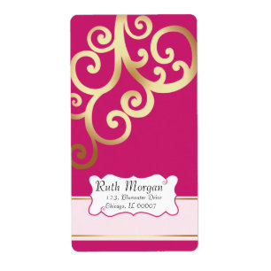 Swirls - Pink  Address labels
