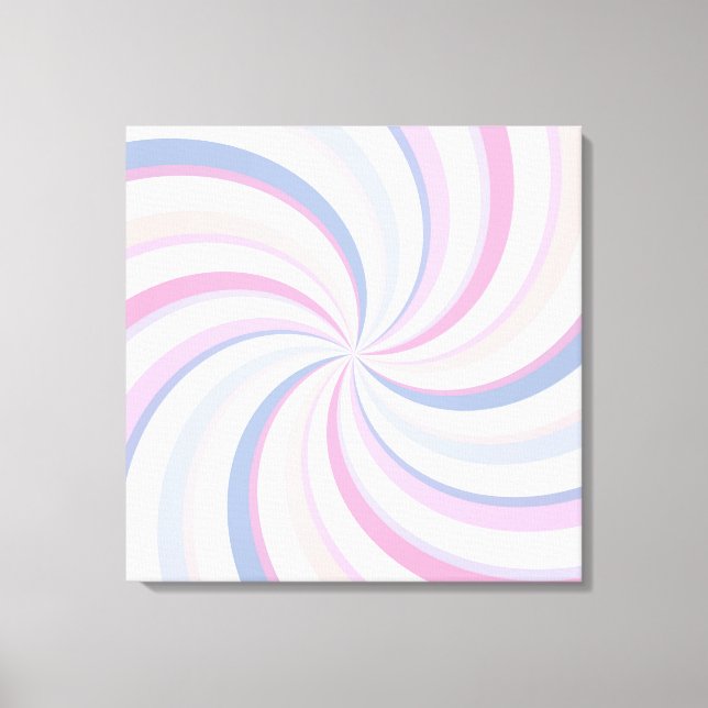 Swirls Pink Blue Peach Canvas Print (Front)