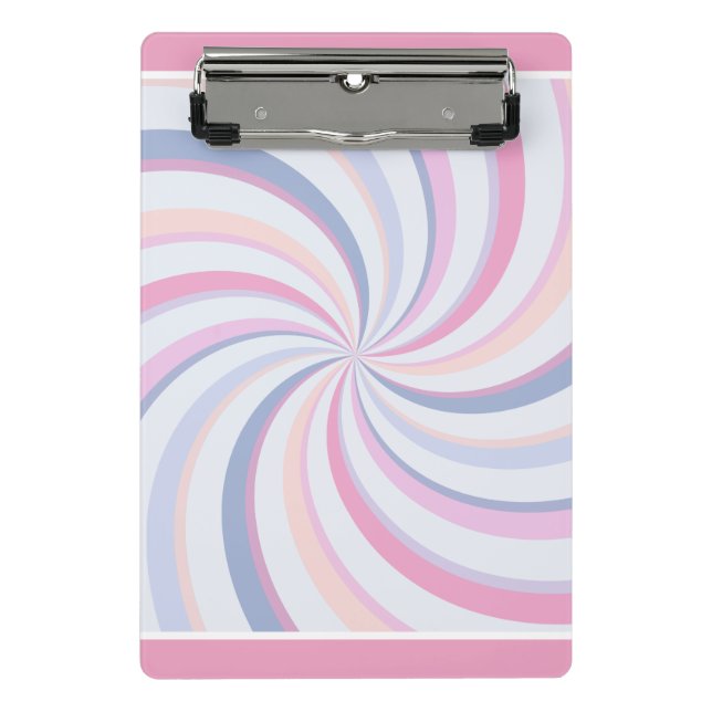 Swirls Pink Blue Peach Mini Clipboard (Front)