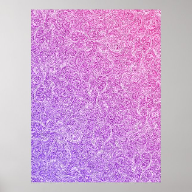 Swirls: Purple-Pink Poster (Front)