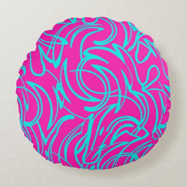 Swirls Round Pillow (Front)