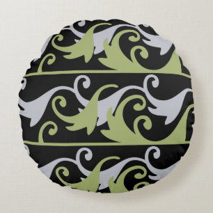 Swirls round pillow