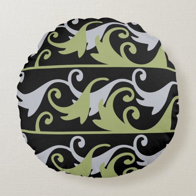 Swirls round pillow (Front)