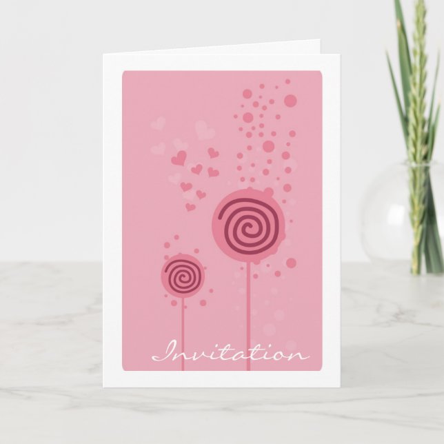 Swirls Series - Pink Invitation (Front)