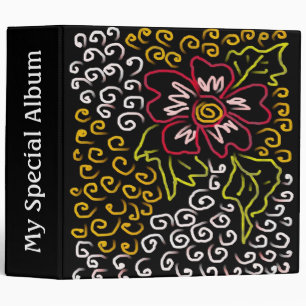 Swirls &Single Flower Digital Art Binder