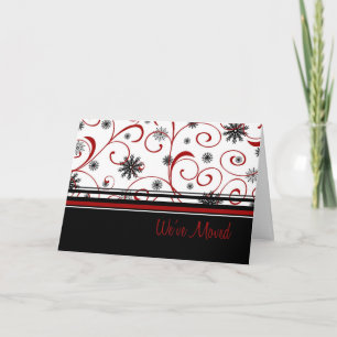 Swirls & Snow New Address Christmas Card