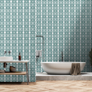 Swirls Turquoise Pattern Wallpaper