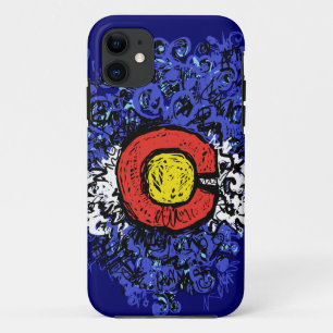 Swirly Abstract Colorado Flag iPhone 11 Case