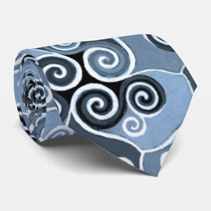 Swirly Abstract Pattern Design Powder Blue Artsy Tie