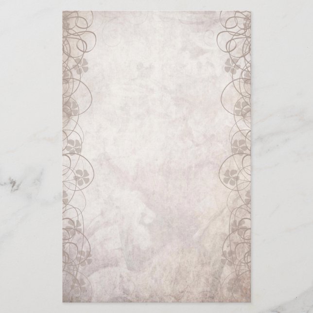 Swirly Antiqued Style Stationery Paper (Front)