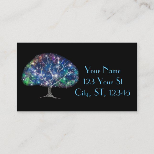 Swirly branch Tree Thunder_Cove Business Card (Front)