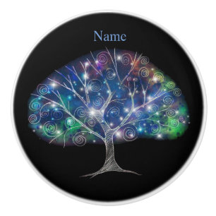 Swirly branch Tree Thunder_Cove Ceramic Knob