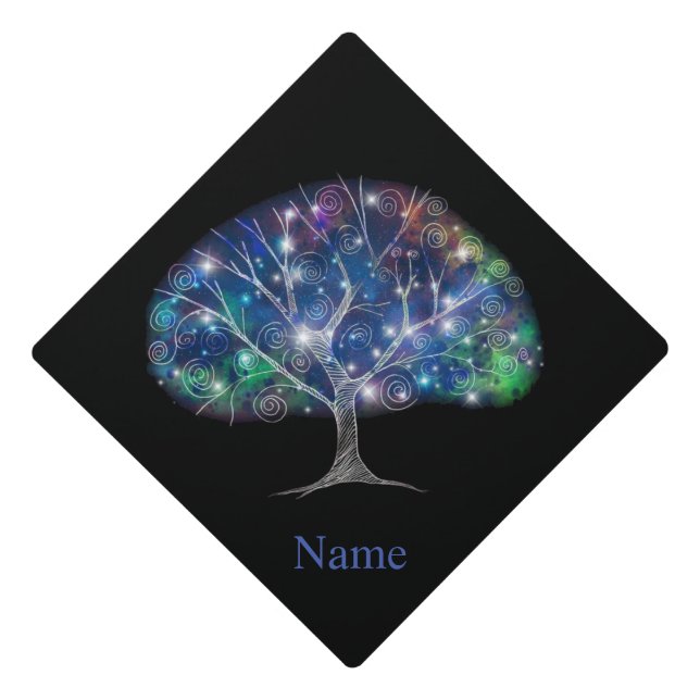 Swirly branch Tree Thunder_Cove  Graduation Cap Topper (Front)