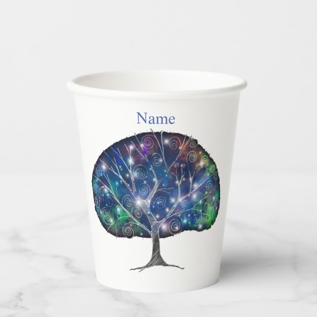 Swirly branch Tree Thunder_Cove  Paper Cups (Front)
