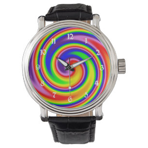 Swirly Bright Rainbow Colours Spiral Flow Colourfu Watch