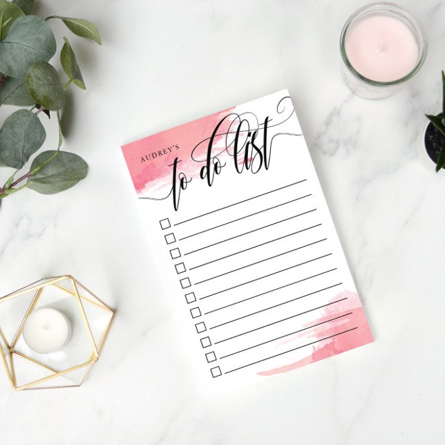Swirly Calligraphy - Pink - Checkbox To Do List Post-it Notes (Creator Uploaded)