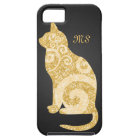Swirly Cat Gold Glitter
