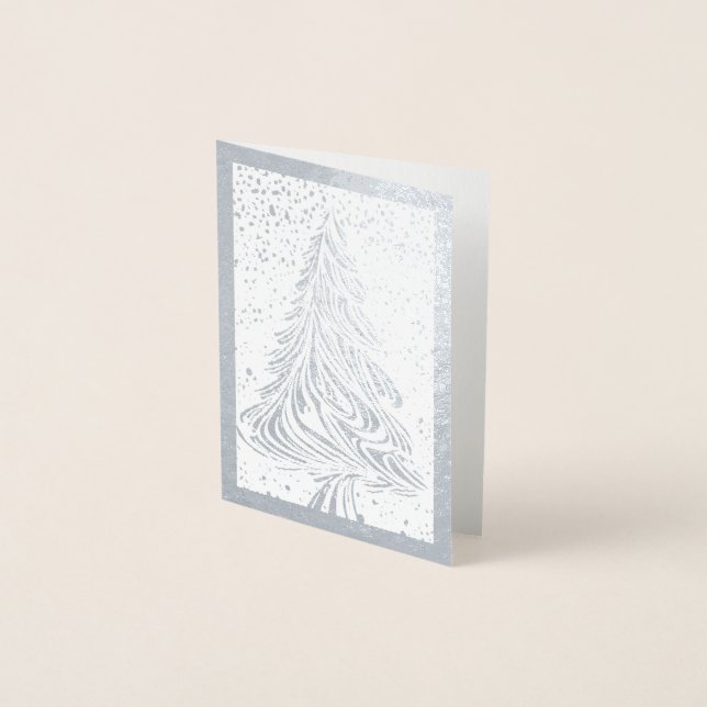 Swirly Christmas Tree Foil Card (Front)