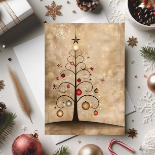 Swirly Christmas Tree Magic with Dancing Ornament Card