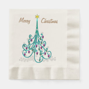 Swirly Christmas Tree Napkin