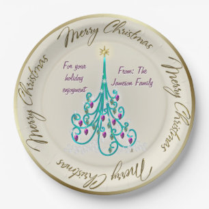 Swirly Christmas Tree  Paper Plate