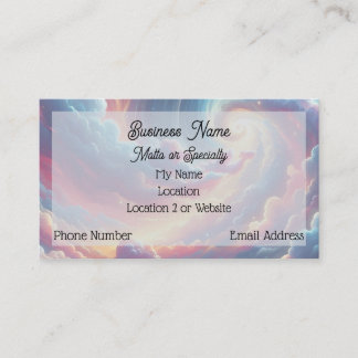 Swirly Cloud Business Card in Pink, Blue & Purple