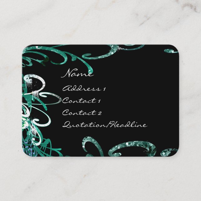 Swirly Distressed Paint Splats Business Card (Front)