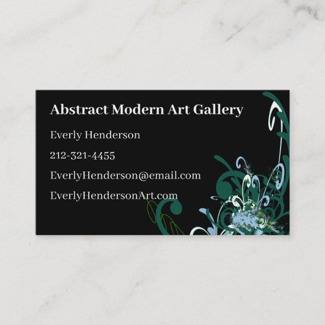 Swirly Distressed Paint Splats - Customized Business Card (Front)