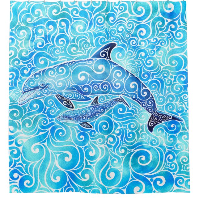 Swirly Dolphin Family (Front)