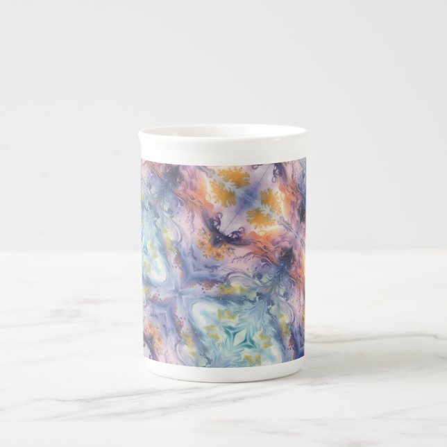 Swirly Dreamscape Tile - AI Fantasy Art Print Bone China Mug (Front)