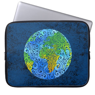 Swirly Earth  Laptop Sleeve