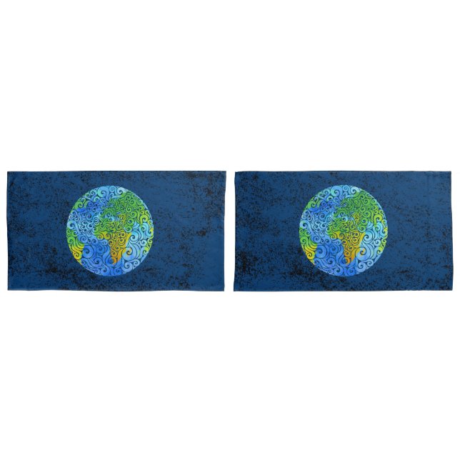 Swirly Earth  Pillowcase (Front-Set)