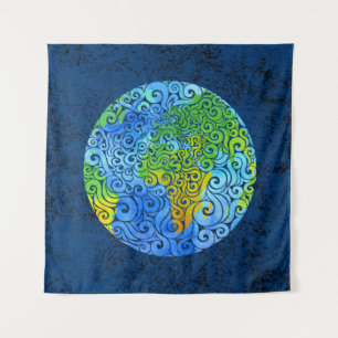 Swirly Earth  Tapestry