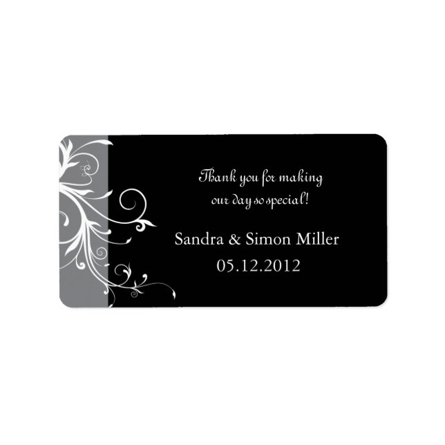 Swirly Elegance - Wedding thank you labels (Front)