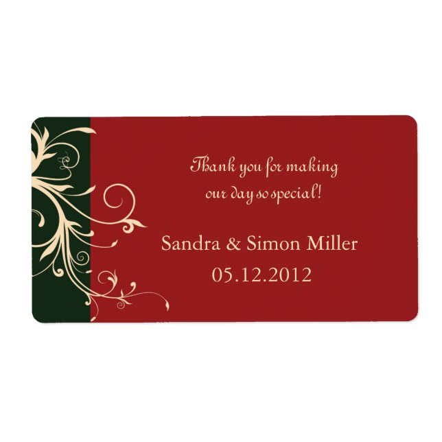 Swirly Elegance - Wedding thank you labels-2 (Front)