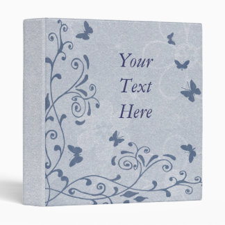 Swirly Floral and Butterfly Binder, Customizable Binder