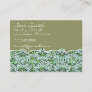 Swirly Floral Paisly Sage Green Business Card