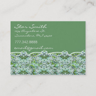 Swirly Floral Paisly Sage Green Business Card