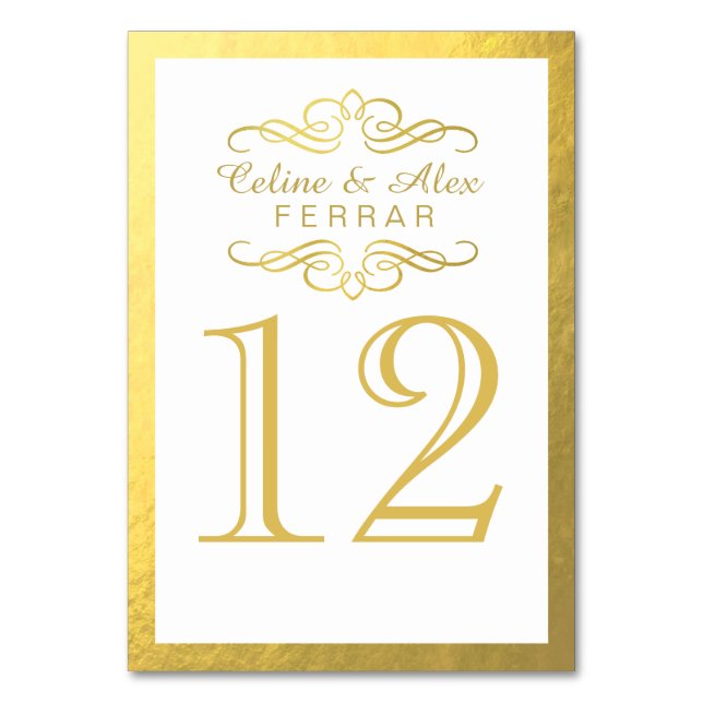 Swirly Flourish with Outline Table Numbers | white (Front)