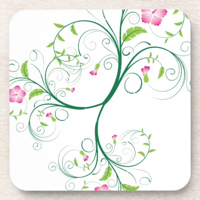 Swirly Flowers Coaster (Front)