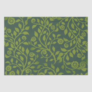      Swirly Foliage Elegant Boho Chic Green Nature Tissue Paper