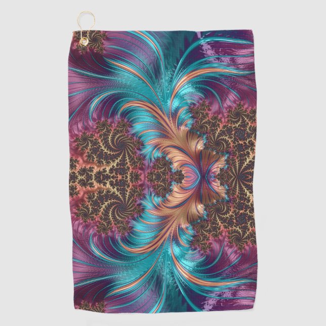 Swirly Fractal Pattern Golf Towel (Front)