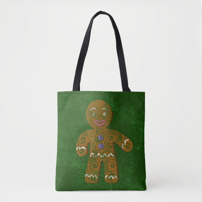 Swirly Gingerbread Cookie Tote Bag (Front)
