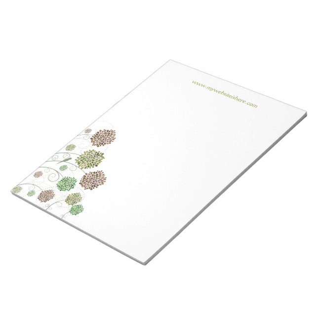 Swirly Girly Modern Flower Designer Business Pad (Angled)