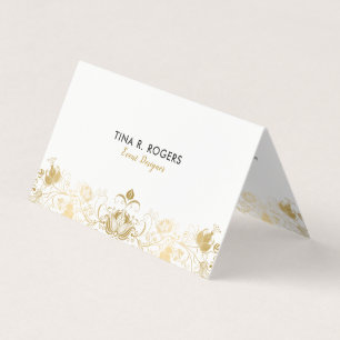 Swirly Gold Vintage Lace Design Business Card