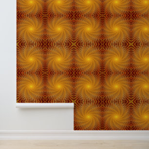 Swirly Golden Fractal Ornaments Wallpaper