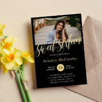 Swirly Golden Script Sweet Sixteen Photo
